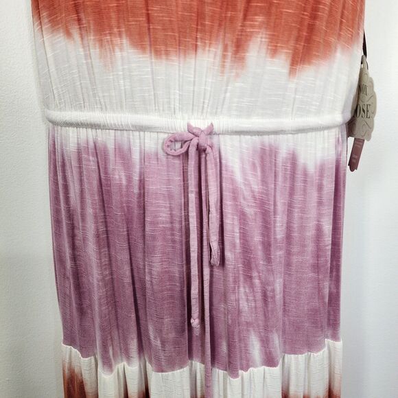 Knox Rose Women's Maxi Dress XS Tie Dye Sleeveless Drawstring Waist Lilac Beach - Picture 5 of 11